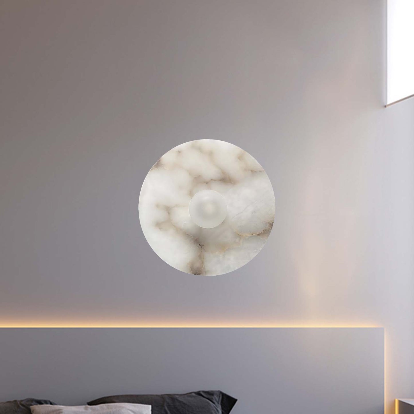 Alba Alabaster Eclectic Crystal Wall Lamp