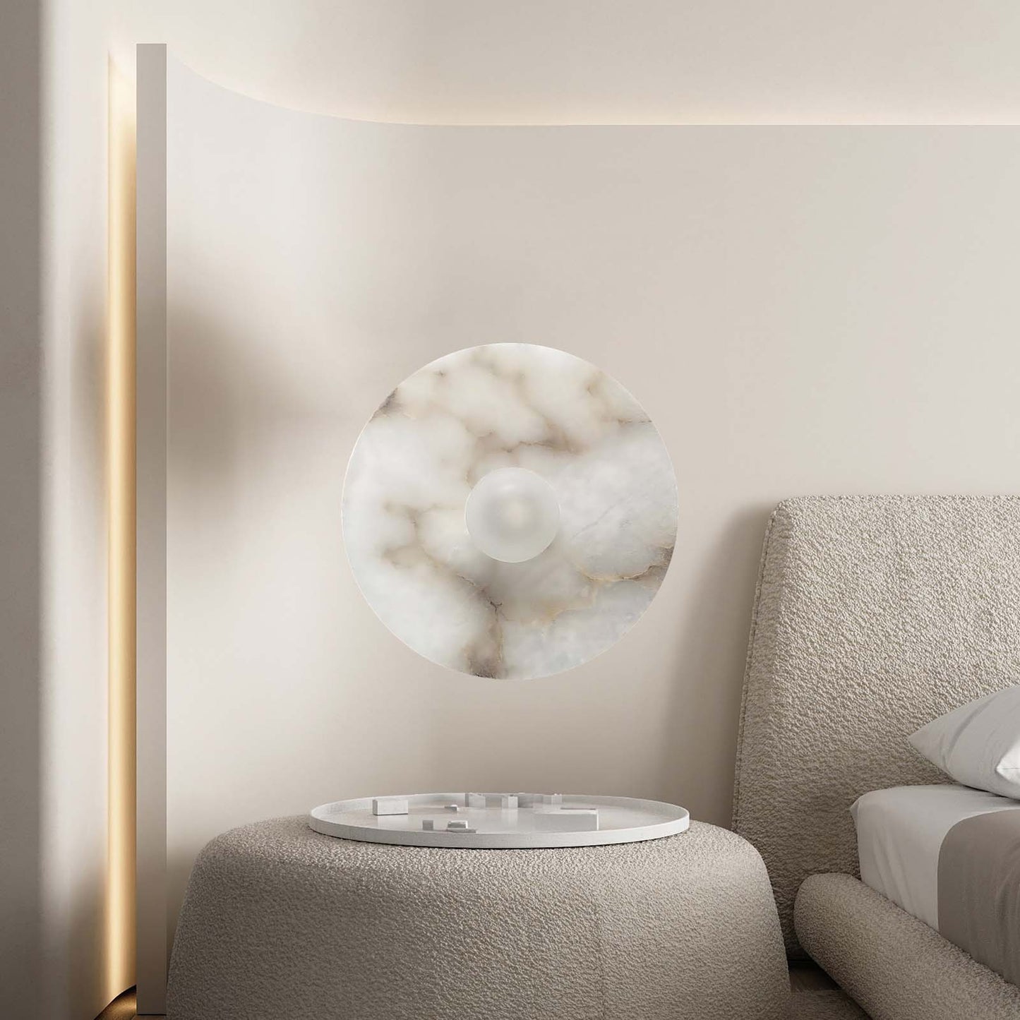 Alba Alabaster Eclectic Crystal Wall Lamp