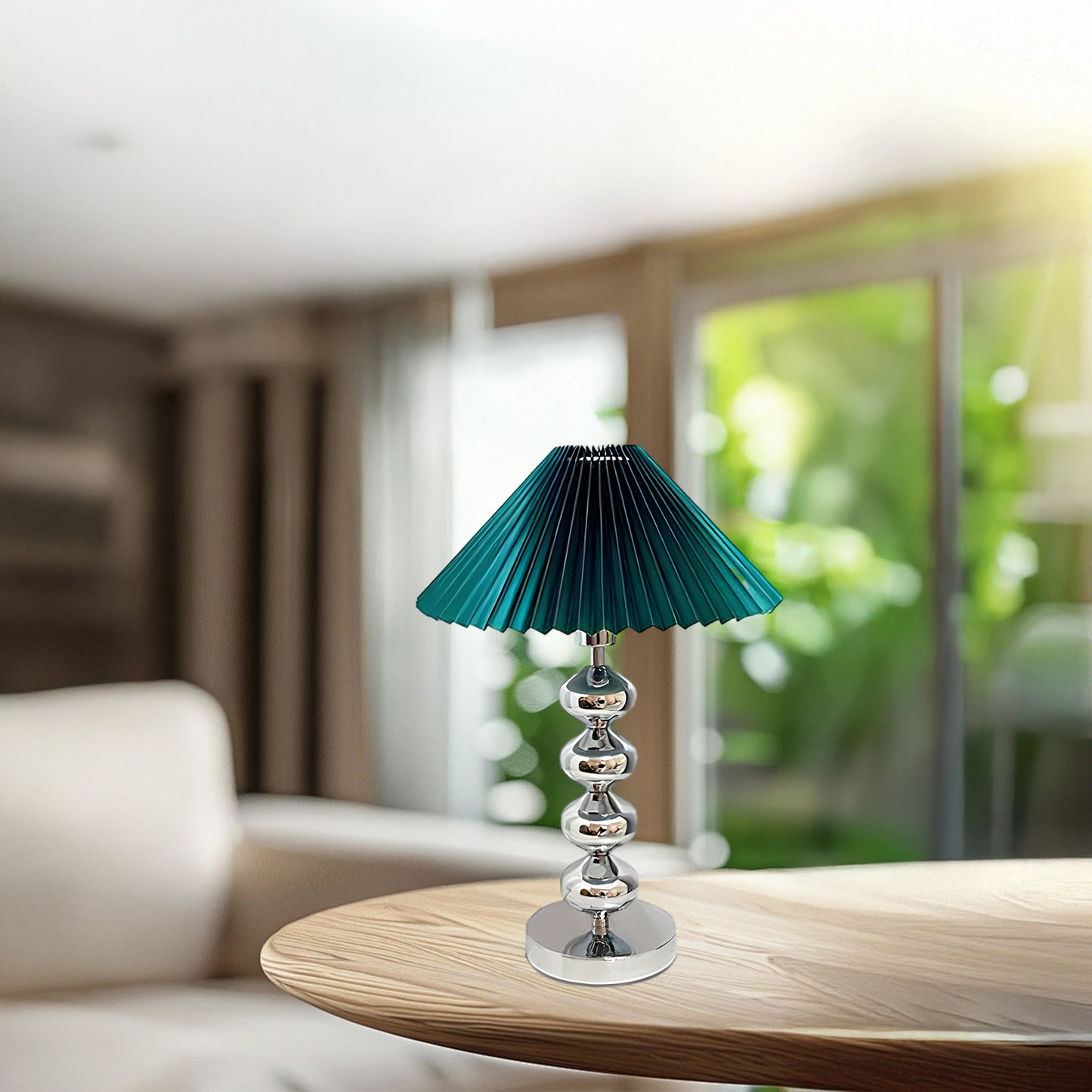 Aleisha Pleated Vintage Metal Table Lamp