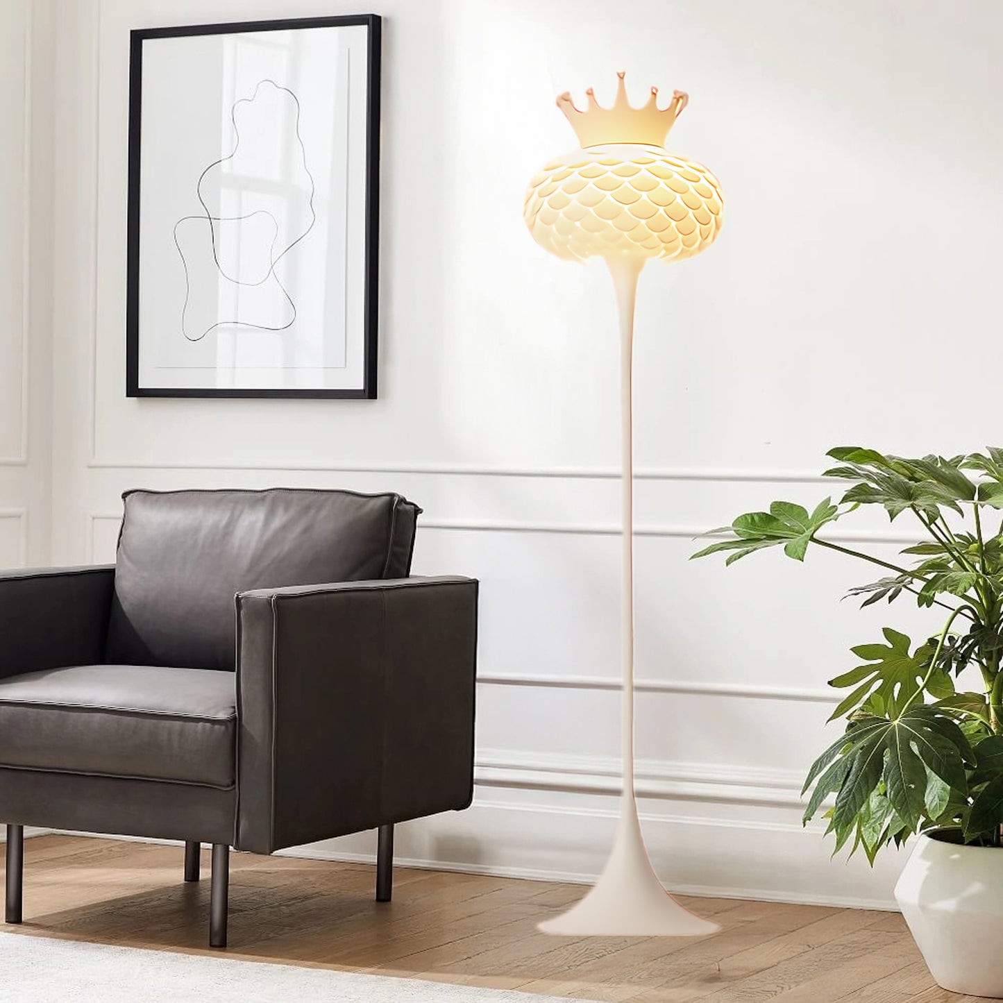 Aluvia Crown Eclectic Metal Floor Lamp