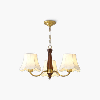 Alyssa Fabric Modern Wood Chandelier