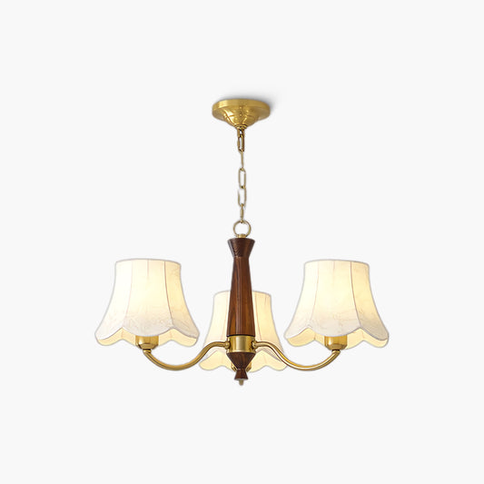 Alyssa Fabric Modern Wood Chandelier