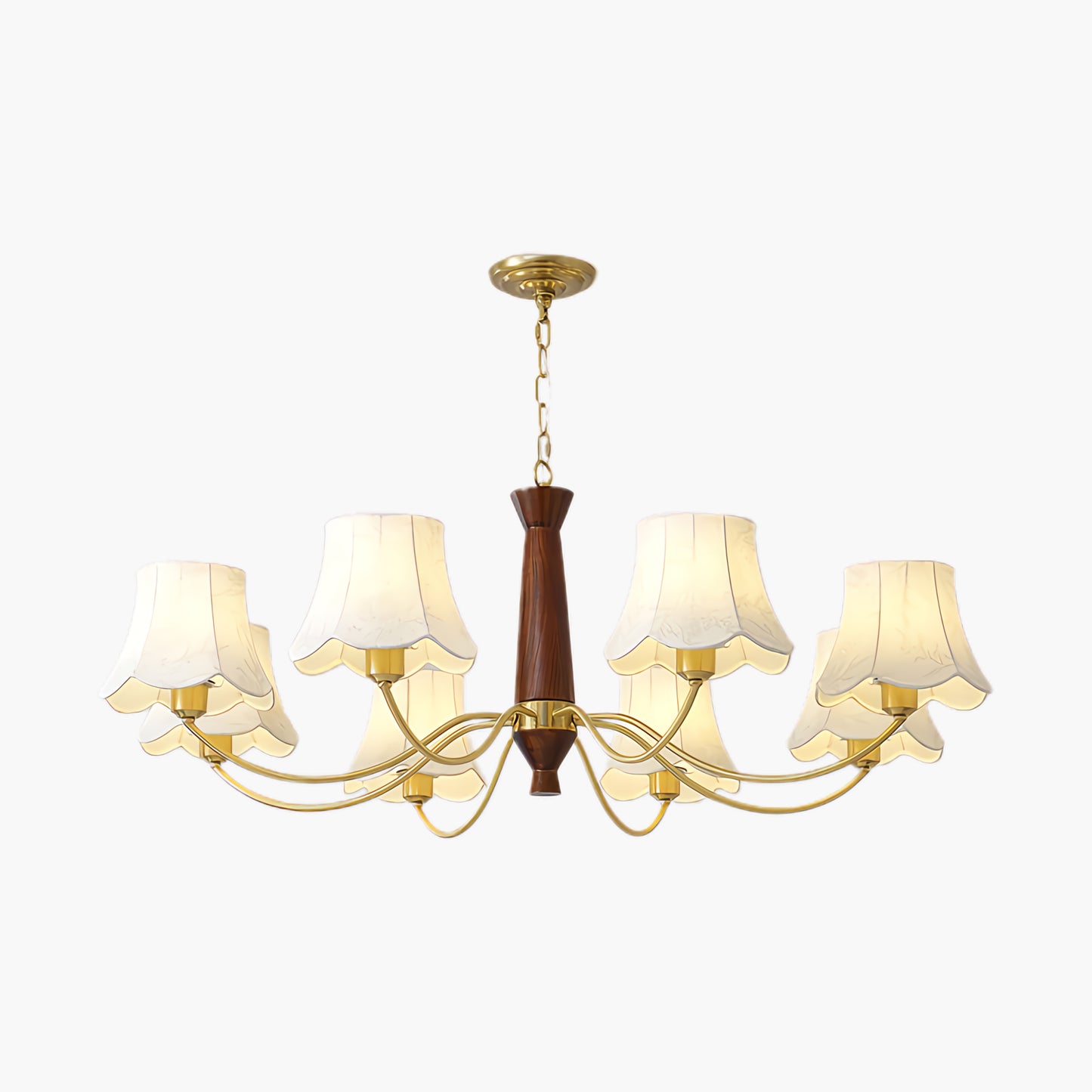 Alyssa Fabric Modern Wood Chandelier