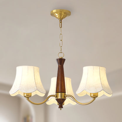 Alyssa Fabric Modern Wood Chandelier