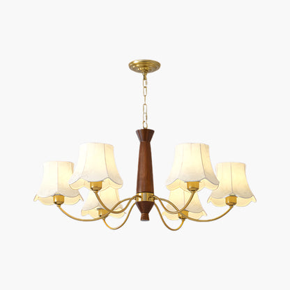 Alyssa Fabric Modern Wood Chandelier