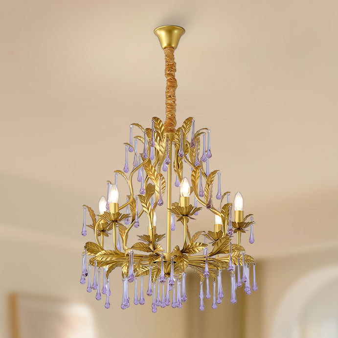 Amethyst Drops Modern Crystal Chandelier