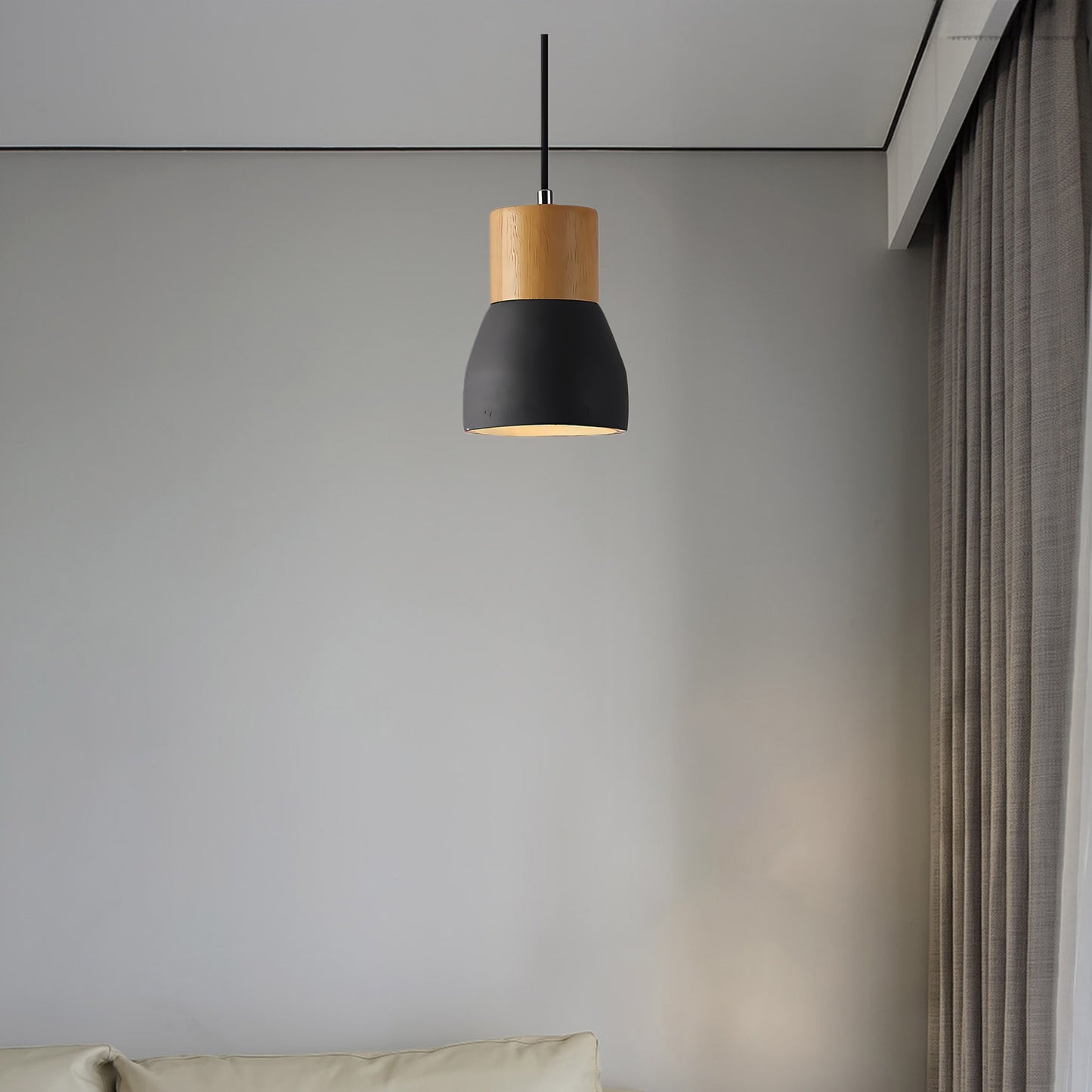 Andenon Cement Art Deco Wood Pendant Light