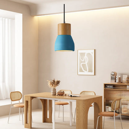 Andenon Cement Art Deco Wood Pendant Light