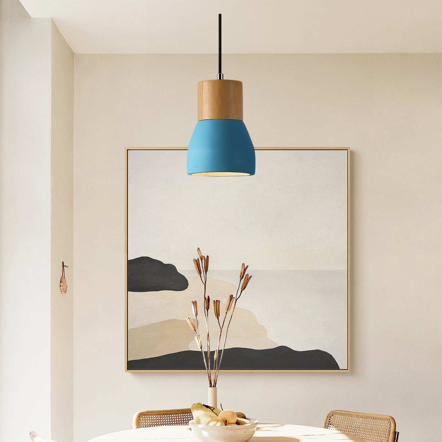 Andenon Cement Art Deco Wood Pendant Light