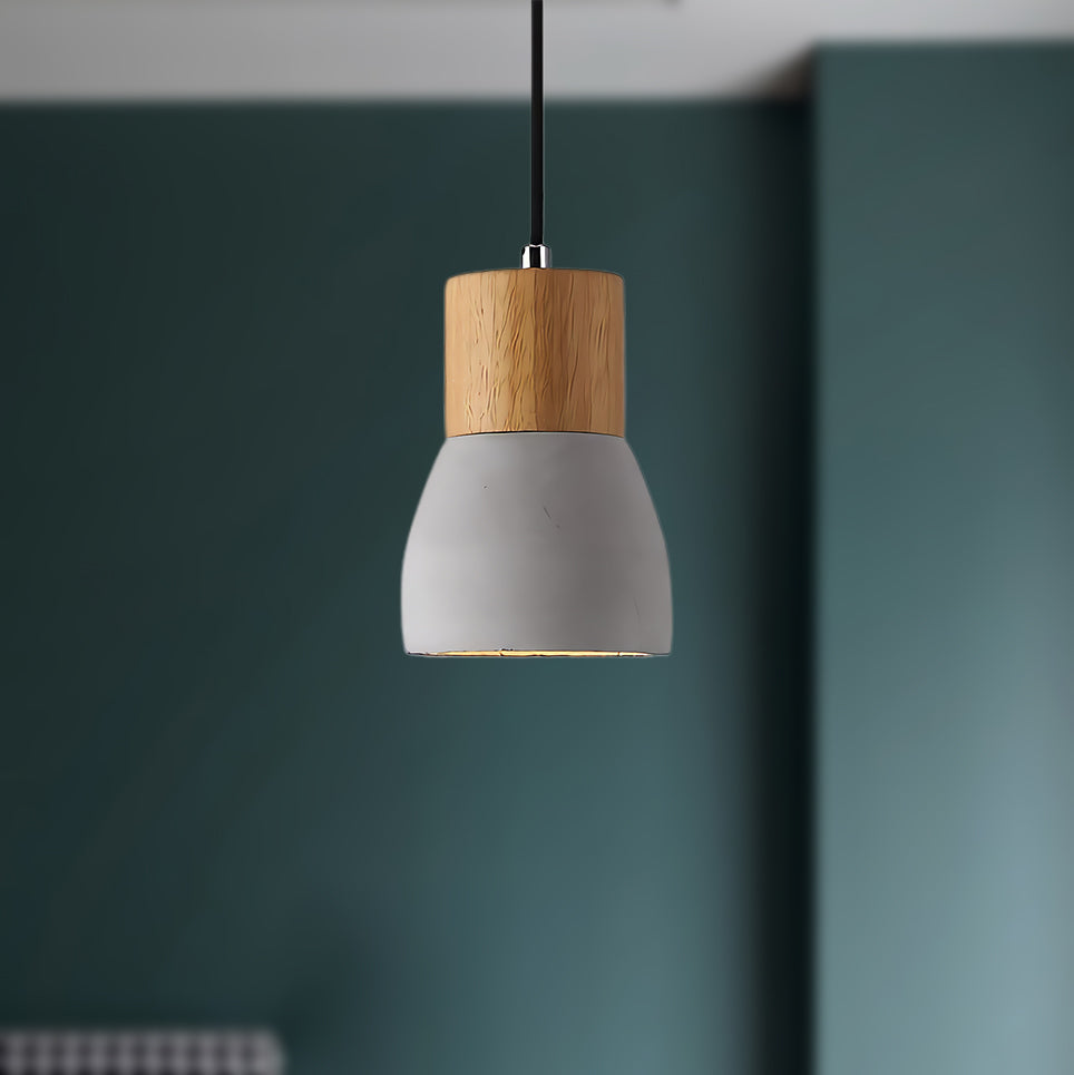 Andenon Cement Art Deco Wood Pendant Light