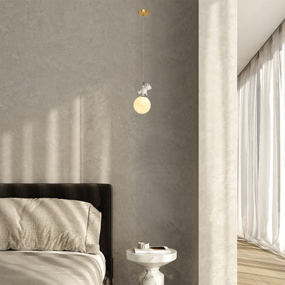 Animal And Moon Eclectic Metal Pendant Light