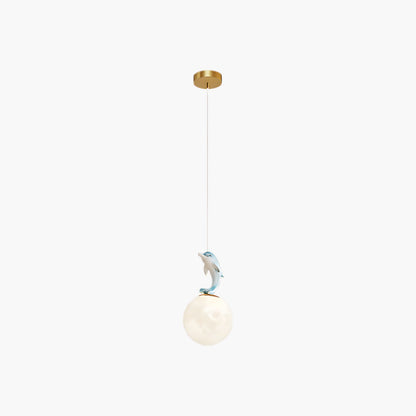 Animal And Moon Eclectic Metal Pendant Light