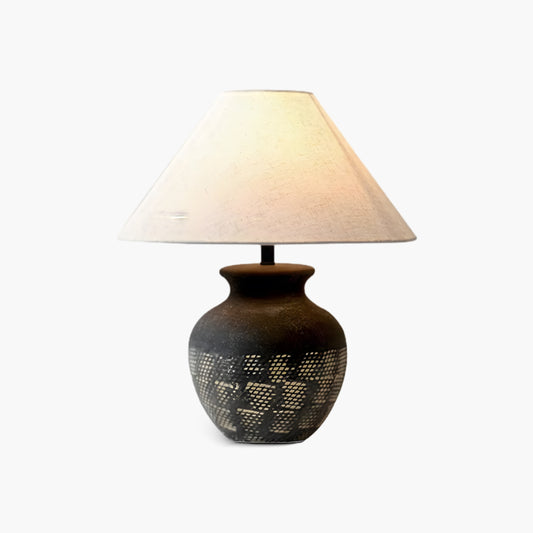 Ansel Ceramic Eclectic Metal Table Lamp