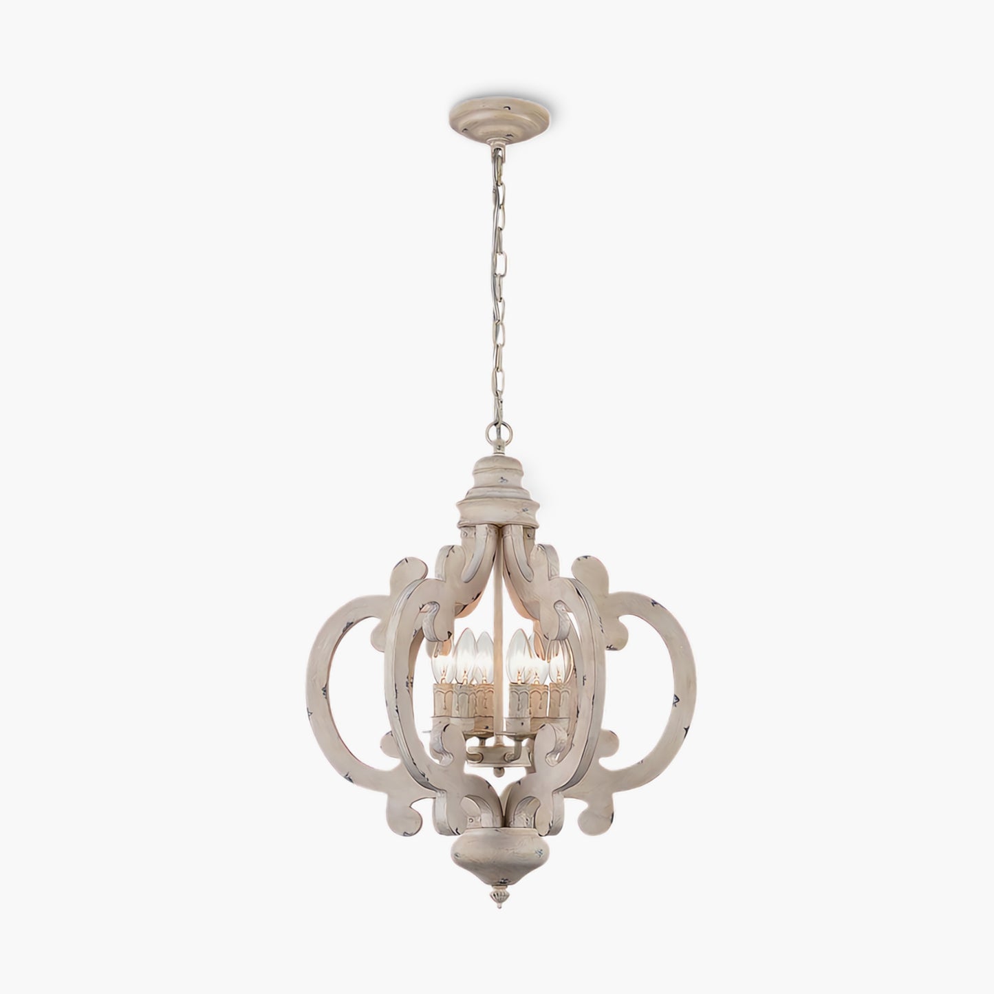 Antique White Style Rustic Metal Chandelier