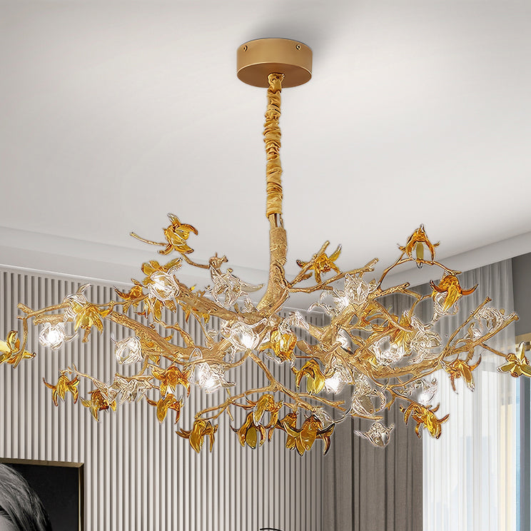 Aosta Brass Branch Luxury Crystal Chandelier