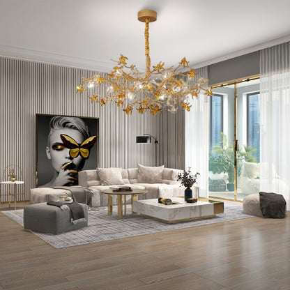 Aosta Brass Branch Luxury Crystal Chandelier