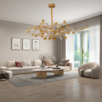 Aosta Brass Branch Luxury Crystal Chandelier