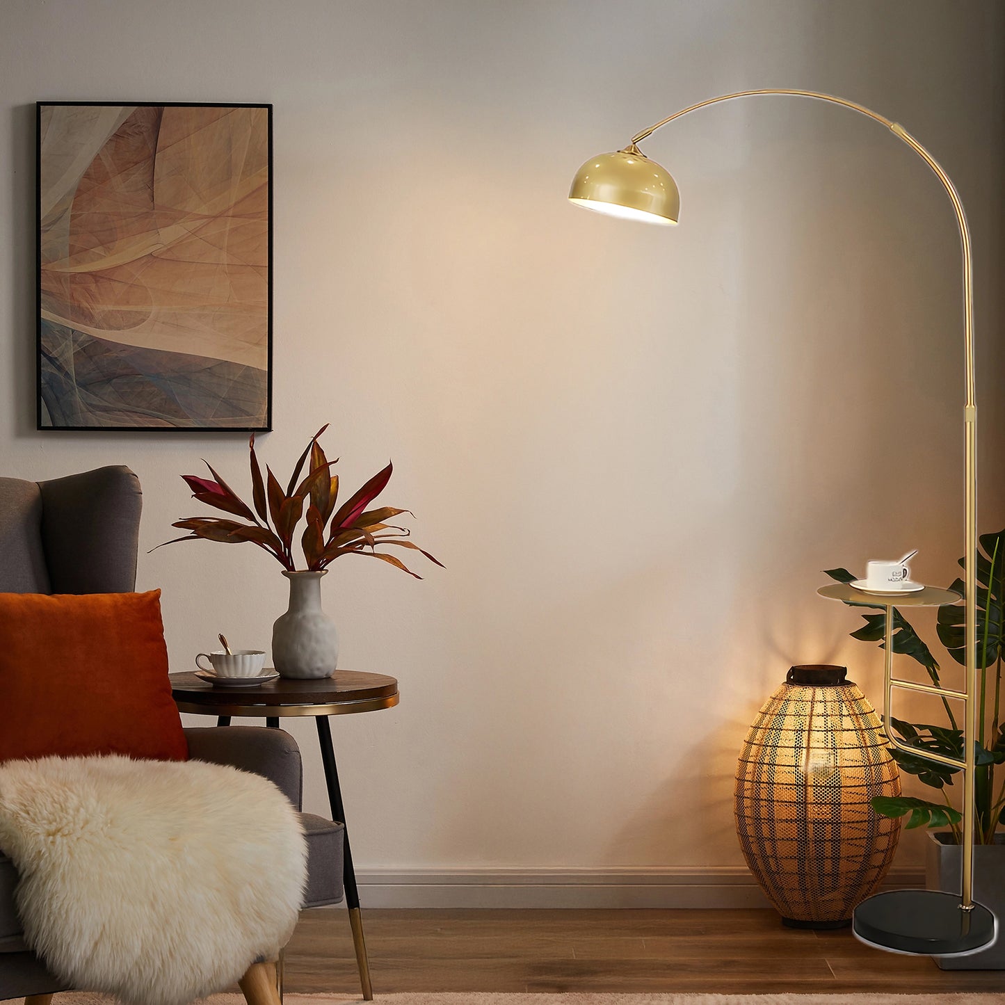 Arc Bell Eclectic Crystal Floor Lamp