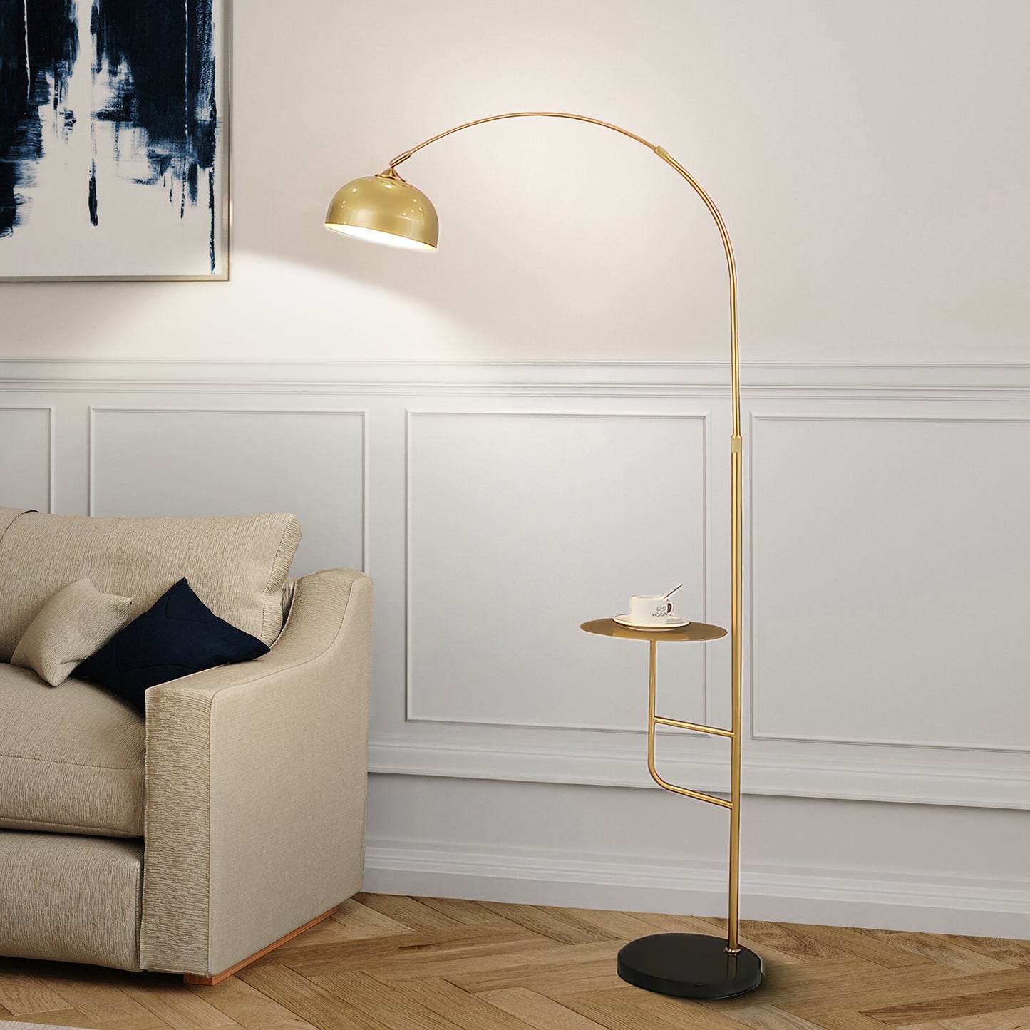 Arc Bell Eclectic Crystal Floor Lamp