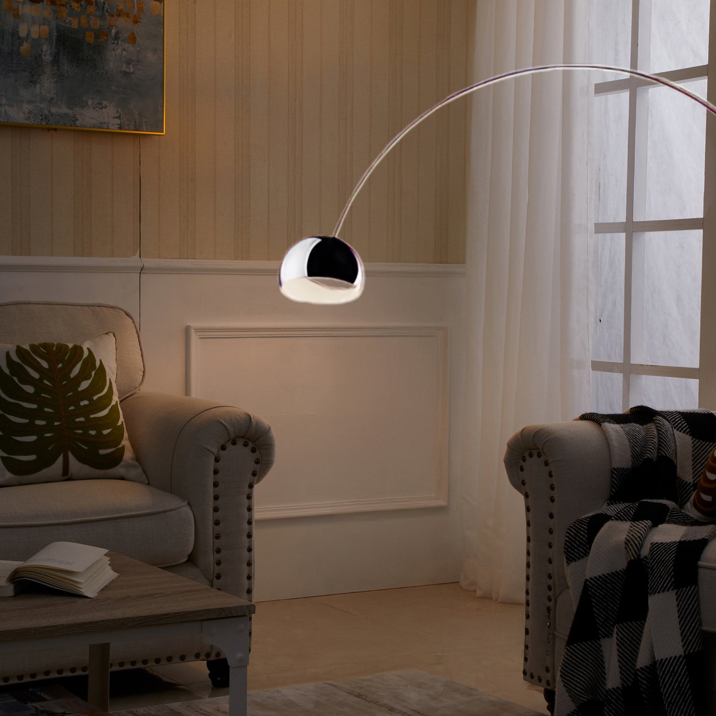 Arcadia Luxe Modern Steel Floor Lamp