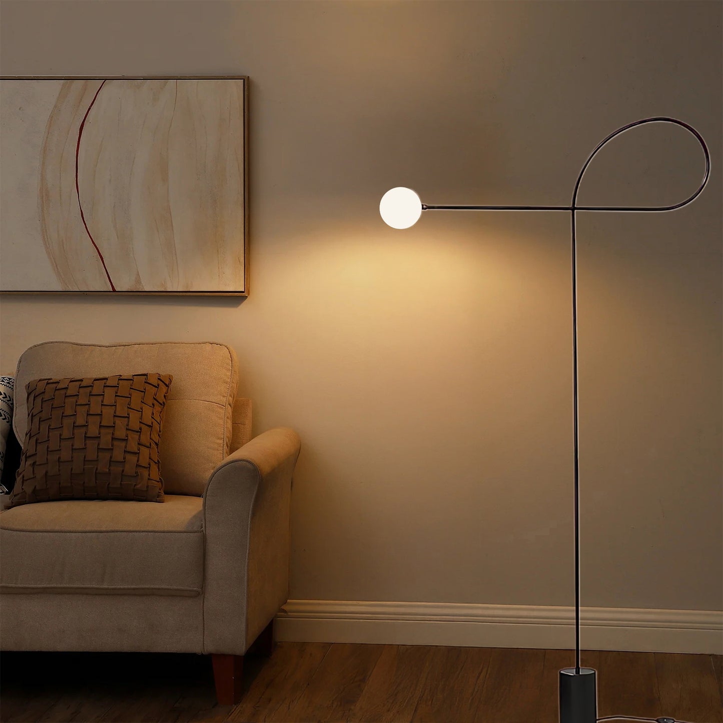 Arcane Orb Minimalist Crystal Floor Lamp