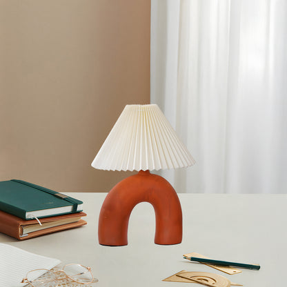 Arched Pleated Classic Metal Table Lamp