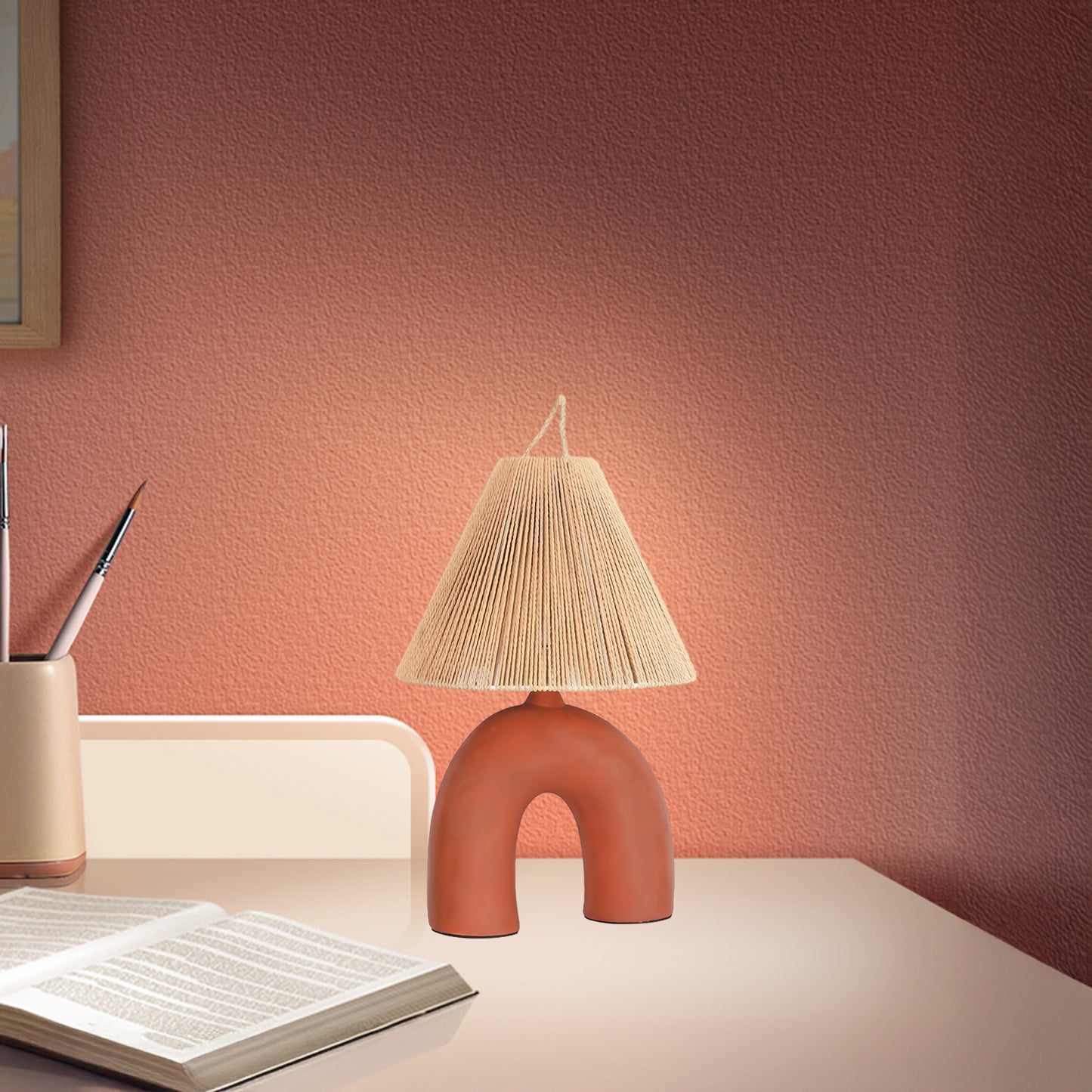 Arched Eclectic Metal Table Lamp