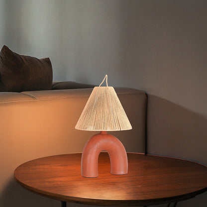 Arched Eclectic Metal Table Lamp