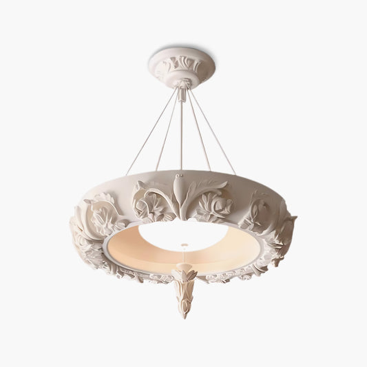 Artistic Carved Plaster Minimalist Metal Chandelier