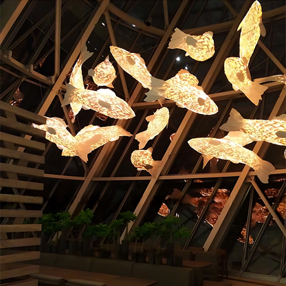 Artistic Fish Lobby Pendant Lamp