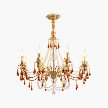 Aureate Amber Eclectic Crystal Chandelier