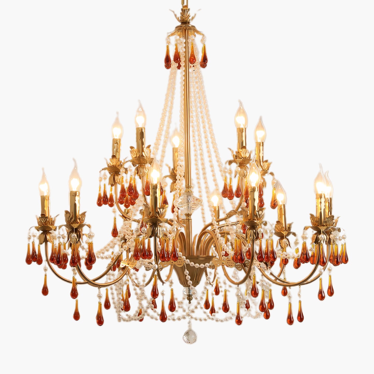 Aureate Amber Eclectic Crystal Chandelier