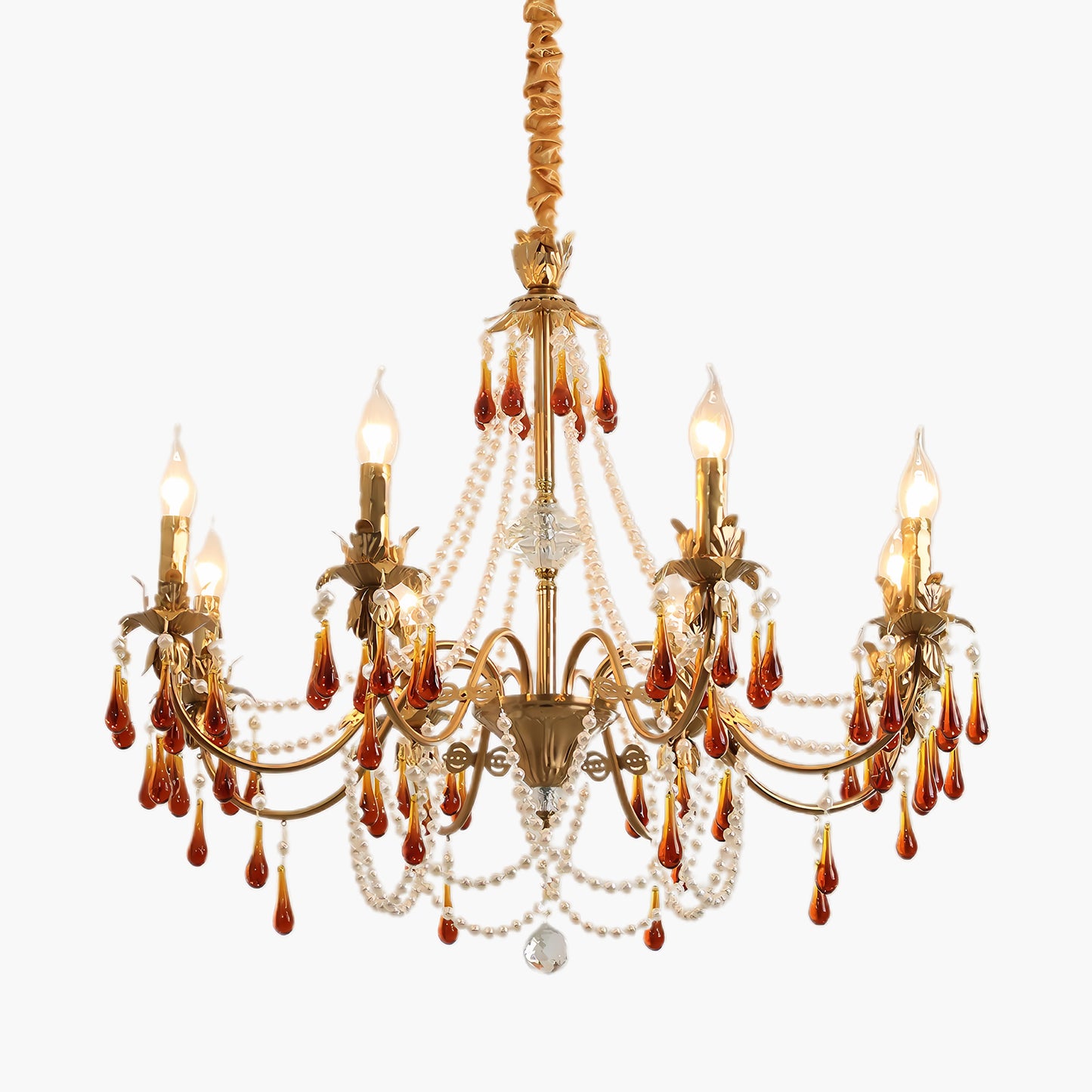 Aureate Amber Eclectic Crystal Chandelier