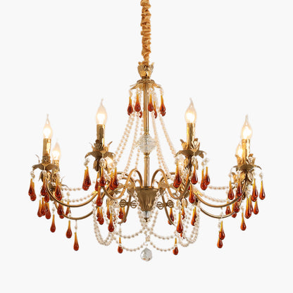 Aureate Amber Eclectic Crystal Chandelier