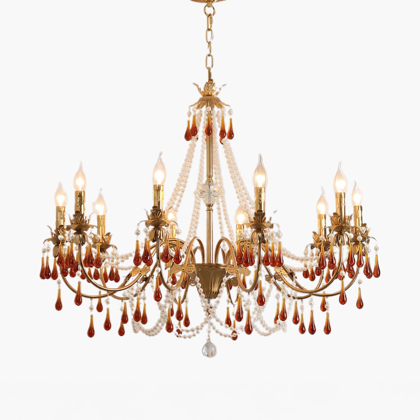 Aureate Amber Eclectic Crystal Chandelier