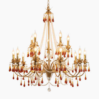 Aureate Amber Eclectic Crystal Chandelier