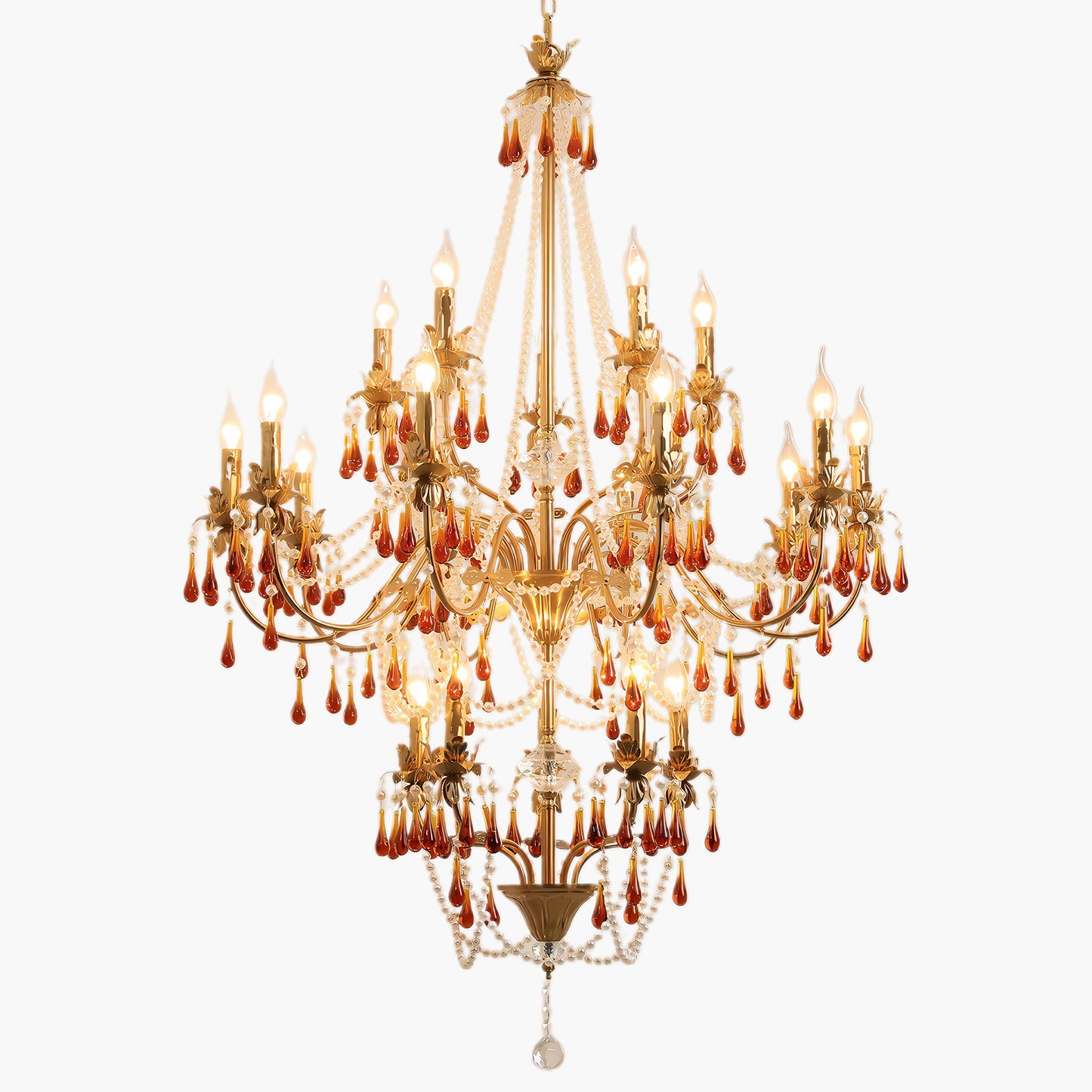 Aureate Amber Eclectic Crystal Chandelier