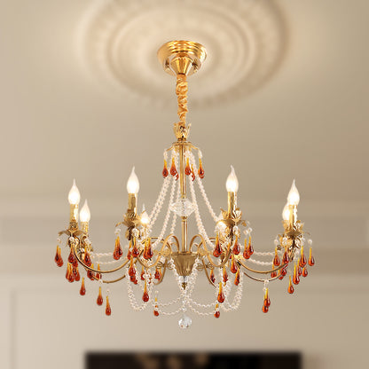 Aureate Amber Eclectic Crystal Chandelier