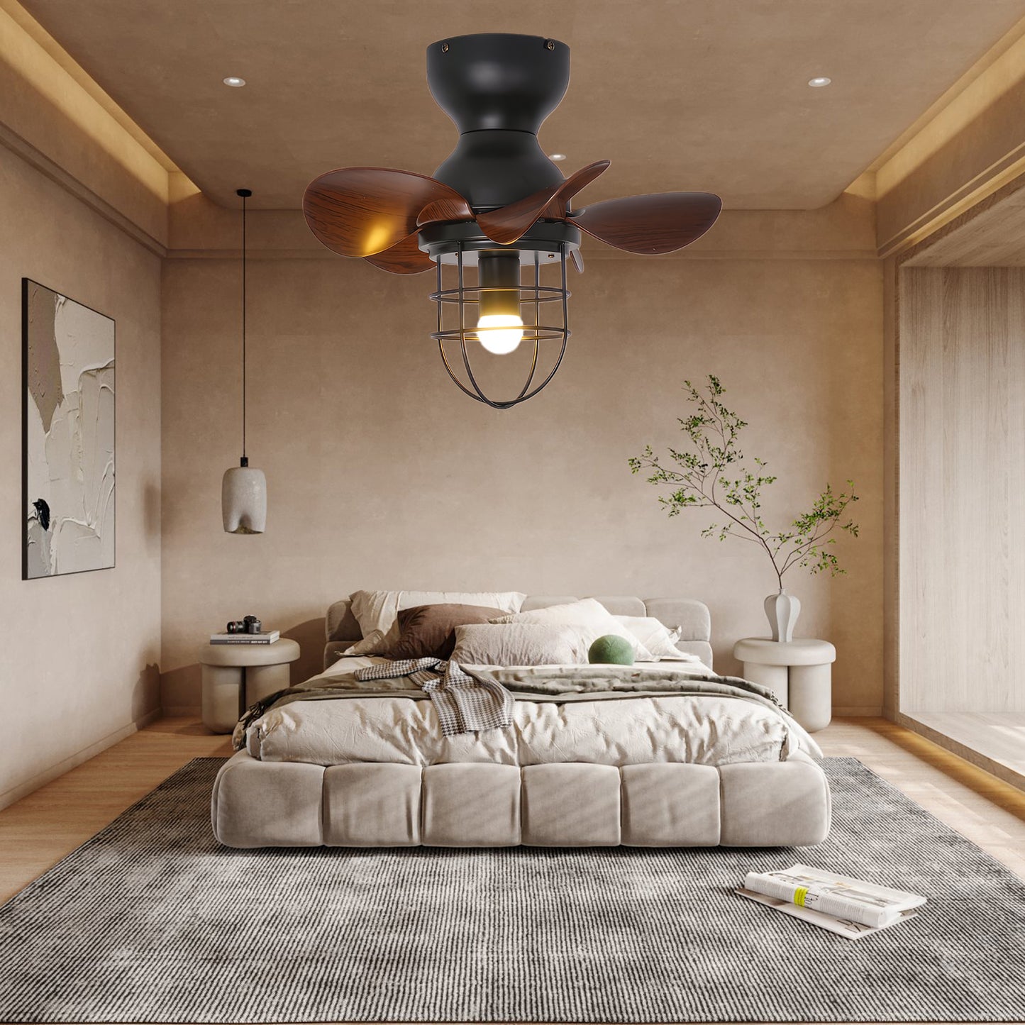 Axton 18 Modern Metal Ceiling Fan Light