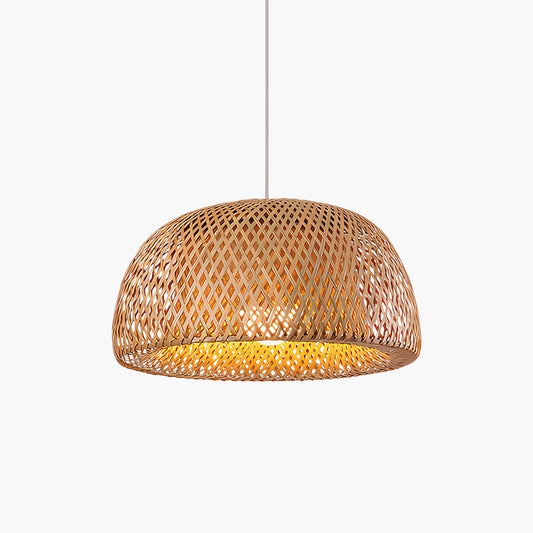 Bamboo Braided Eclectic Crystal Pendant Lamp