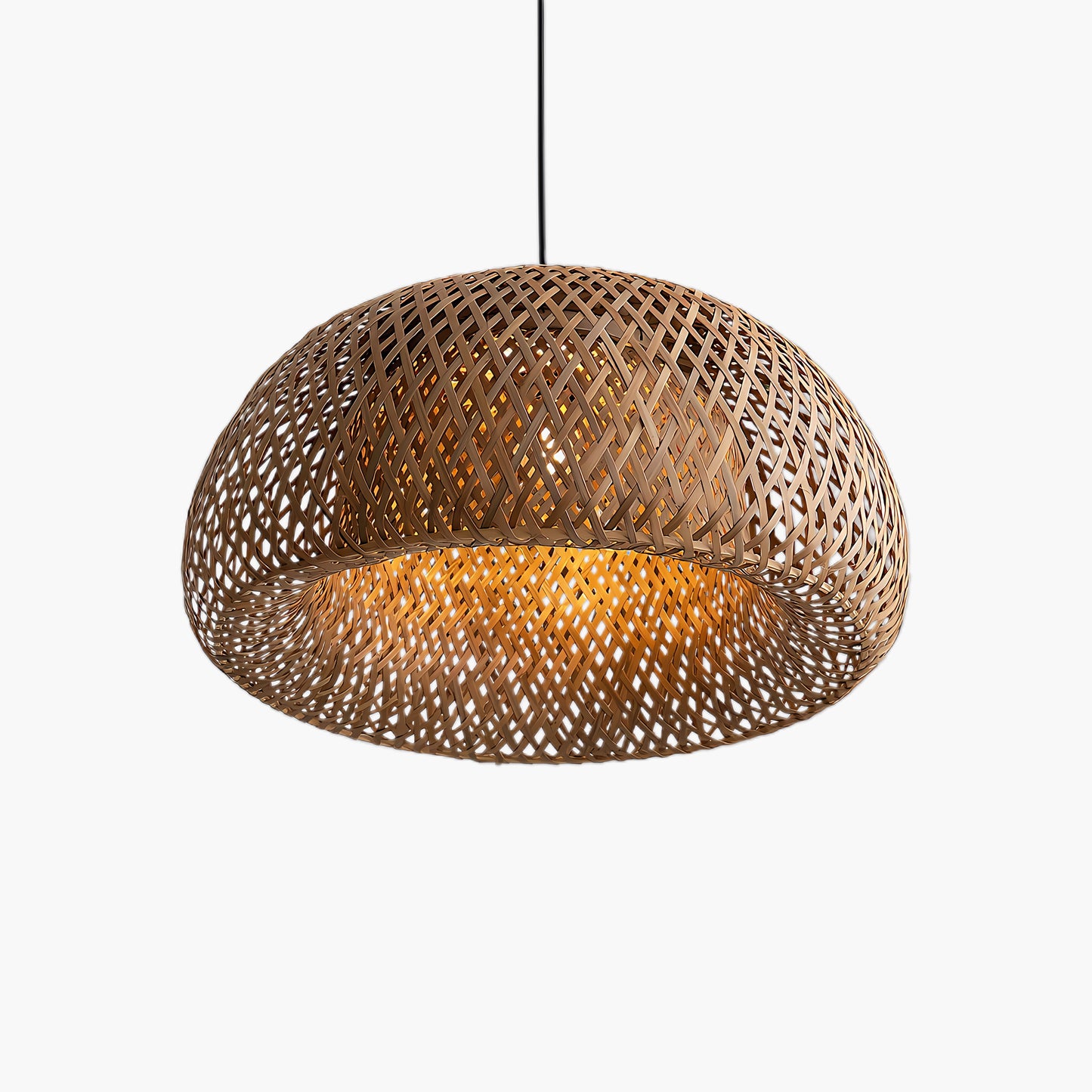 Bamboo Braided Eclectic Crystal Pendant Lamp