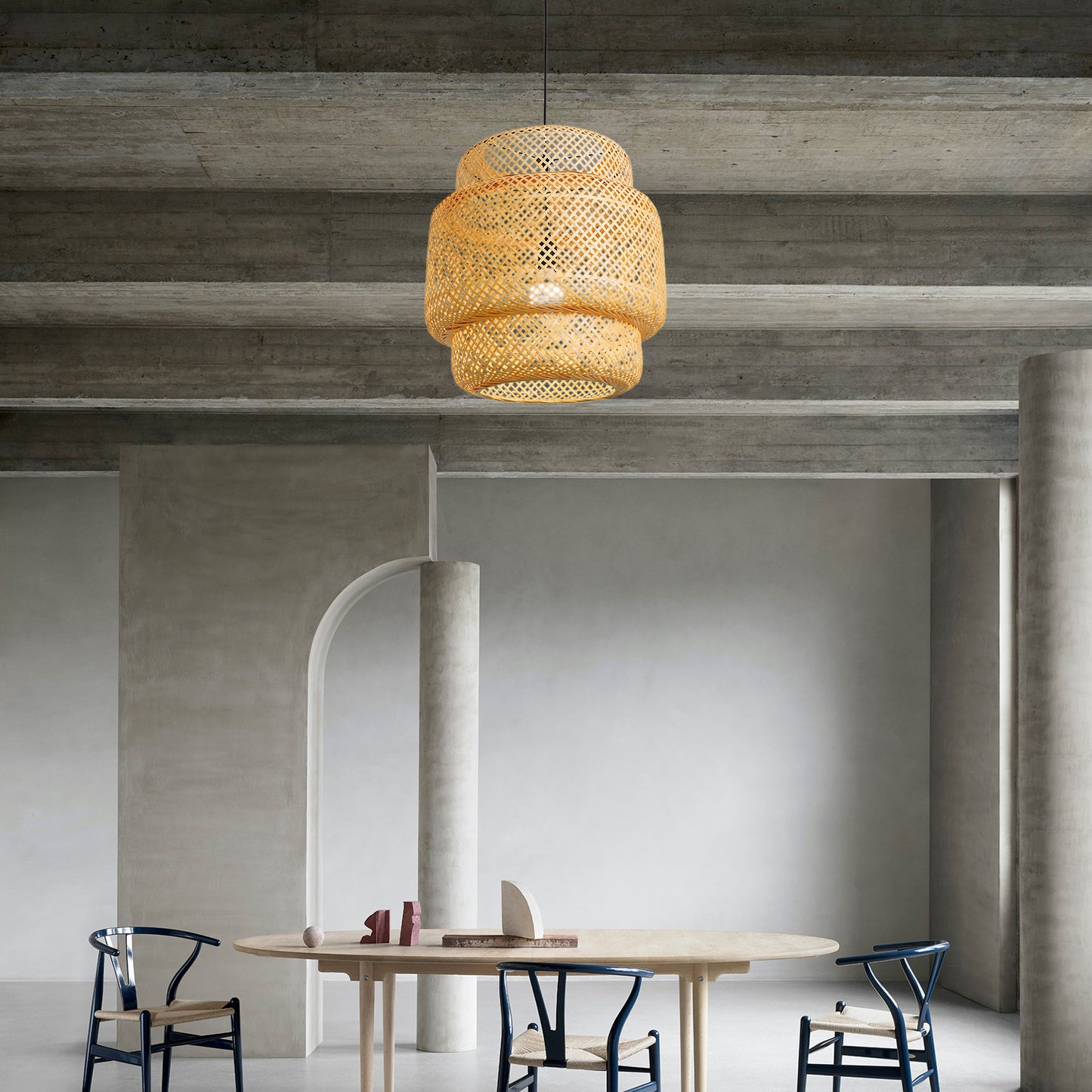 Bamboo Eclectic Metal Pendant Light