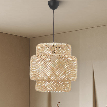 Bamboo Eclectic Metal Pendant Light