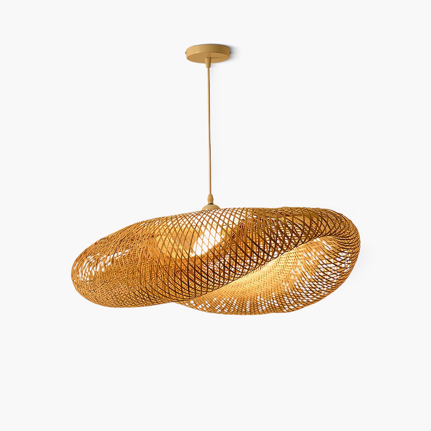 Bamboo Weaving Eclectic Metal Pendant Lamp