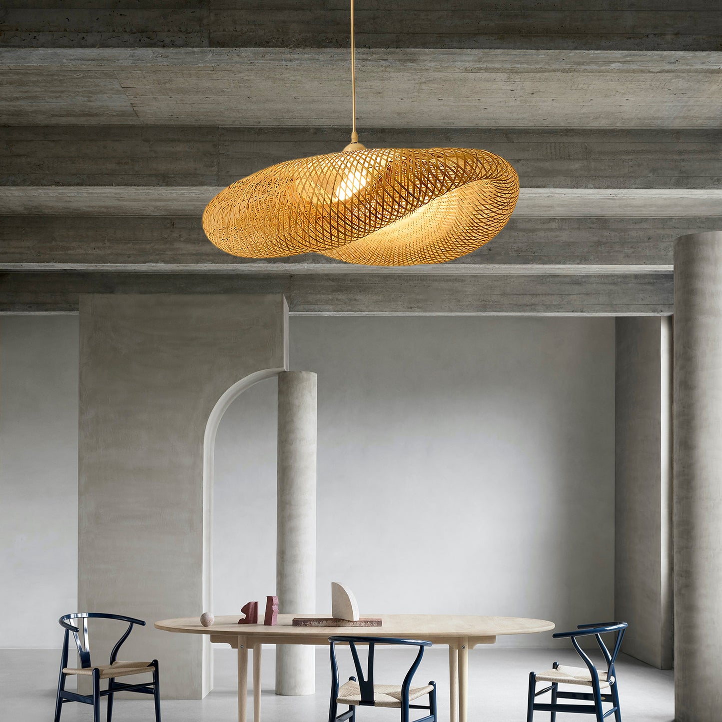 Bamboo Weaving Eclectic Metal Pendant Lamp