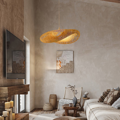 Bamboo Weaving Eclectic Metal Pendant Lamp