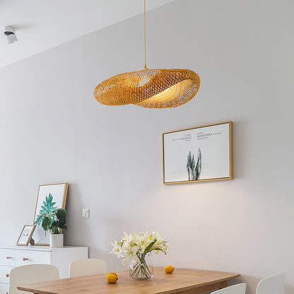 Bamboo Weaving Eclectic Metal Pendant Lamp