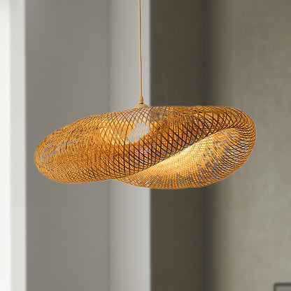 Bamboo Weaving Eclectic Metal Pendant Lamp