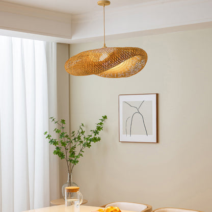 Bamboo Weaving Eclectic Metal Pendant Lamp