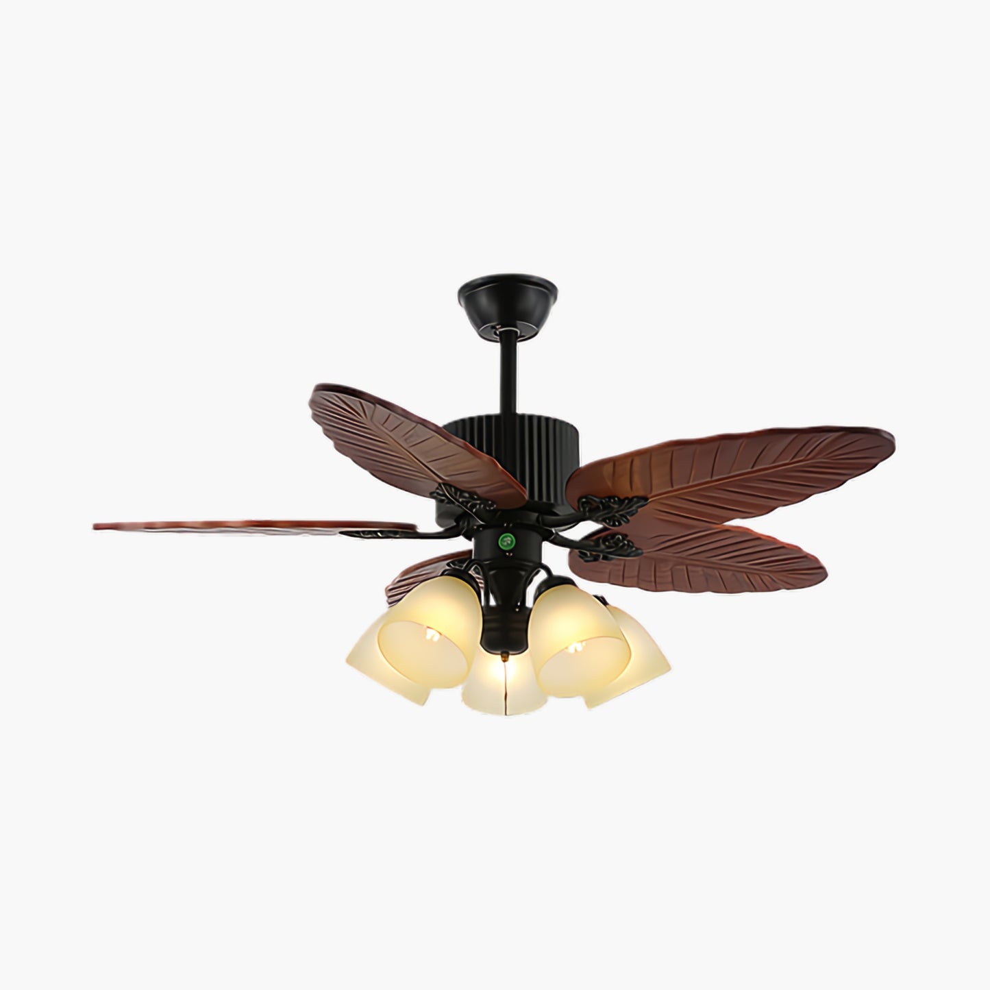 Banana Leaves 4852 Eclectic Crystal Ceiling Fan Light